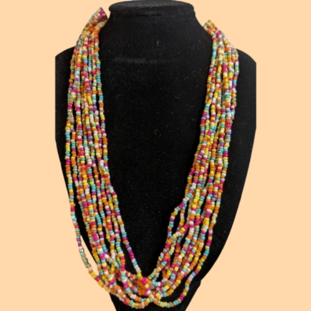 Mixit Gold‎ Tone Multi Color Bead Necklace